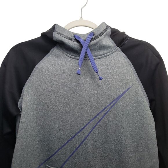 Nike Dri Fit Gray Black Purple Oversized Hoodie Sweater Size XS - Picture 3 of 8